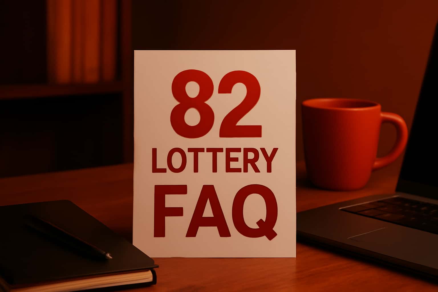 Informational scene depicting the 82 Lottery FAQ with clear text.