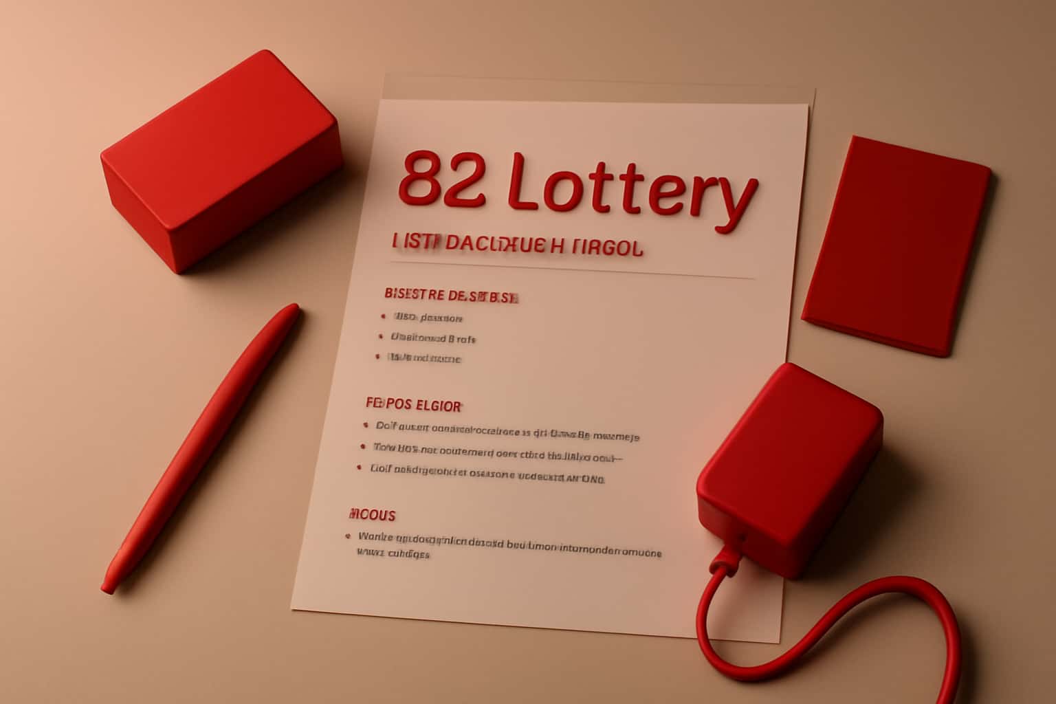 A high-quality visual representation of the installation guide for the 82 Lottery app.