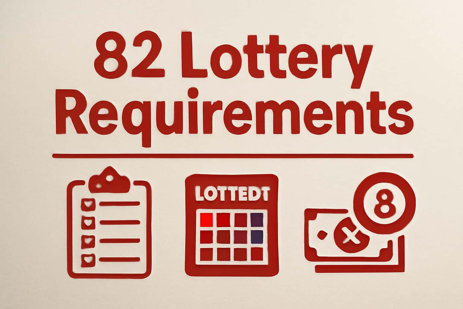 Informational scene about 82 Lottery Requirements with clear text.