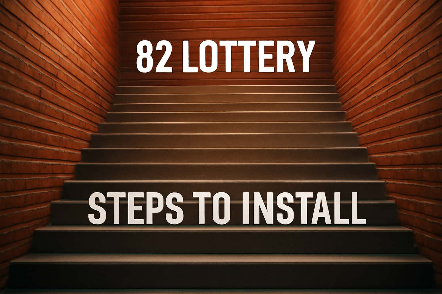 Informational scene about installing the 82 Lottery app.