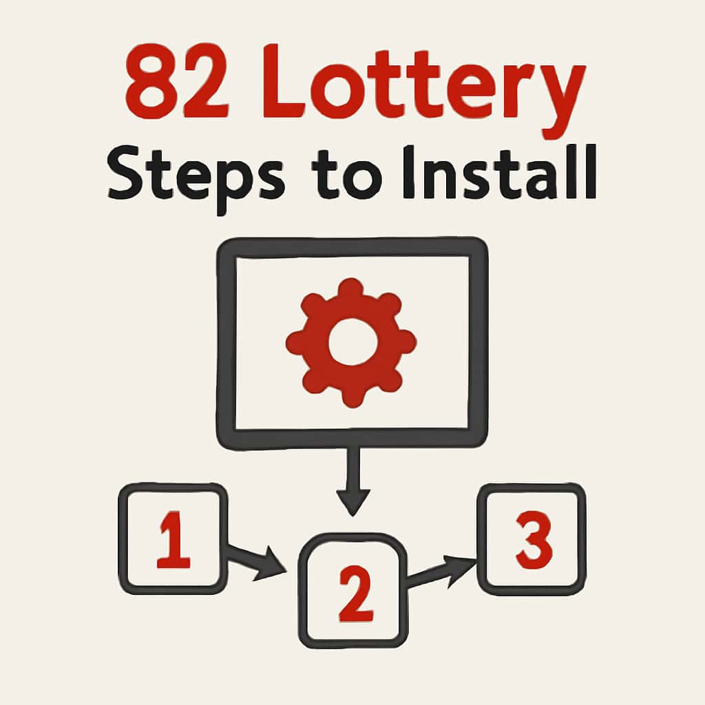 Diagram illustrating the steps to install the 82 Lottery app.