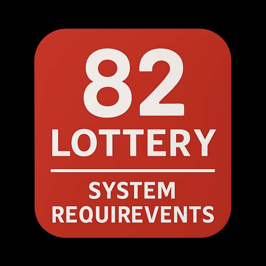 Badge design representing 82 Lottery System Requirements.