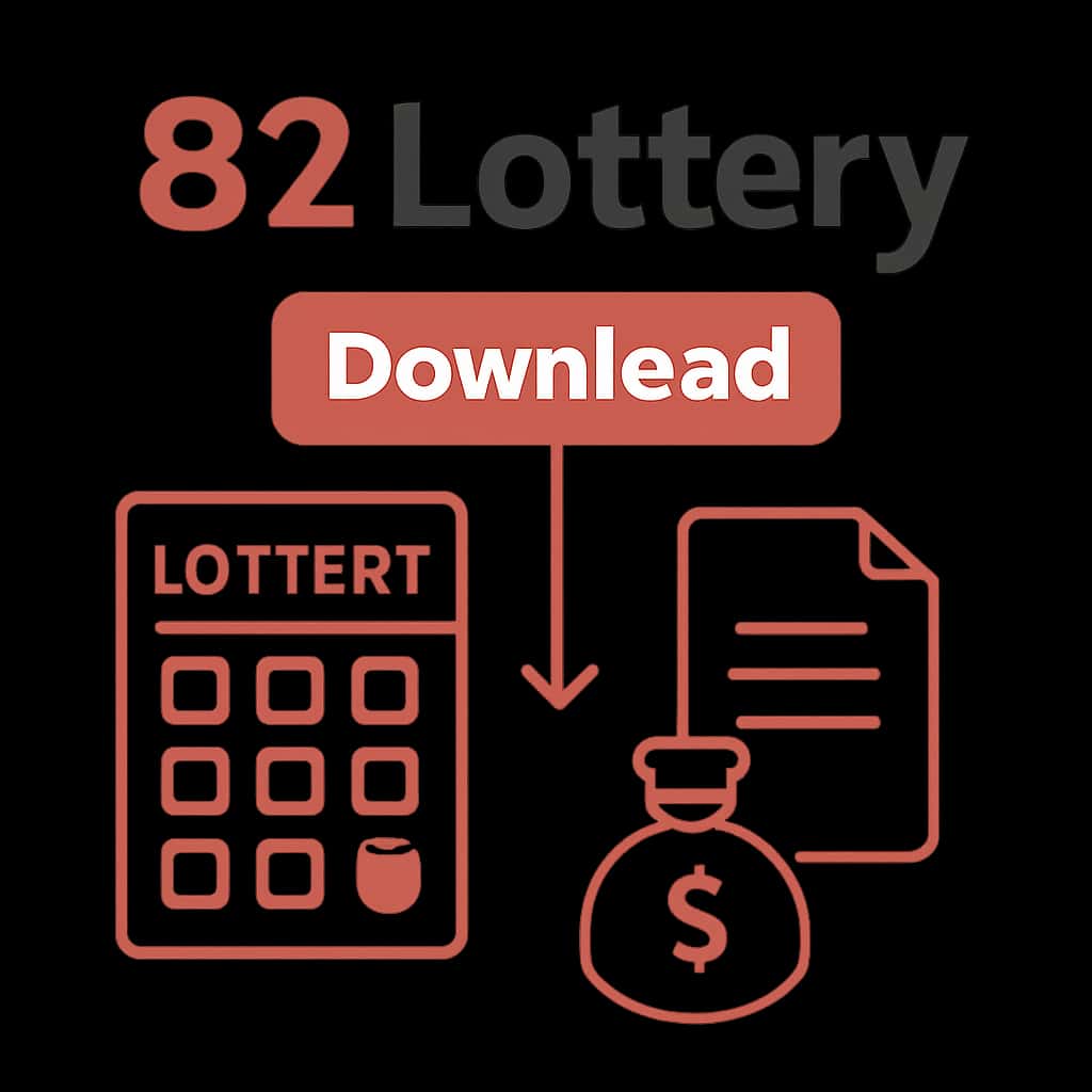 Diagram illustrating steps for downloading 82 Lottery app.
