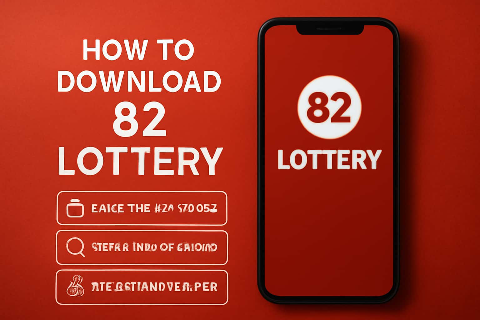 A visual guide for downloading the 82 Lottery app.